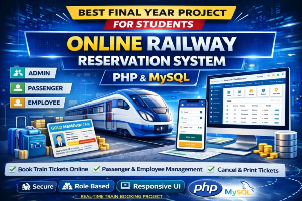 Best Online Railway Reservation System Project in PHP and MySQL