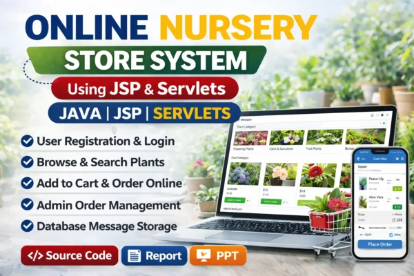 Online Nursery Store System Using JSP & Servlets with Source Code